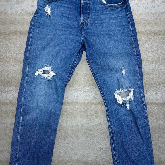Vintage Y2K Levis 501 Jeans 27x26 Regular Straight Leg Fit Button Fly Distressed - Picture 6 of 7